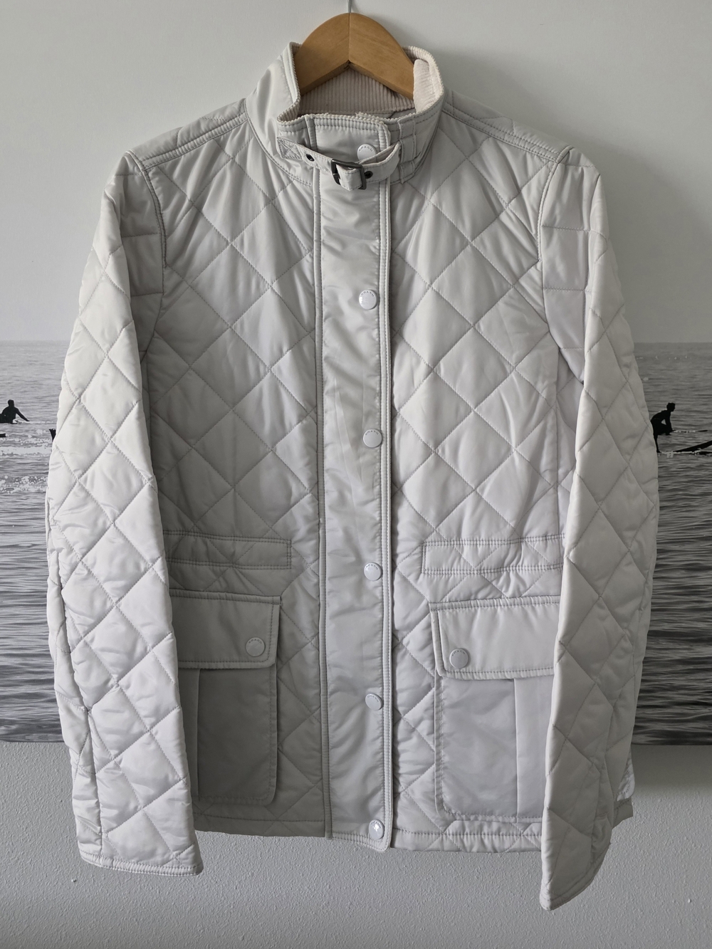 Coach Quilted Jacket in Light Cream